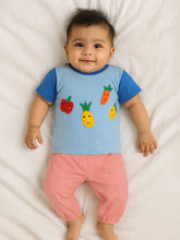 Fruity Embroidered Cotton Tee & Gingham Pants Set