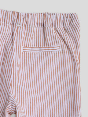 Happy Tree Cotton Shirt & Striped Shorts Set