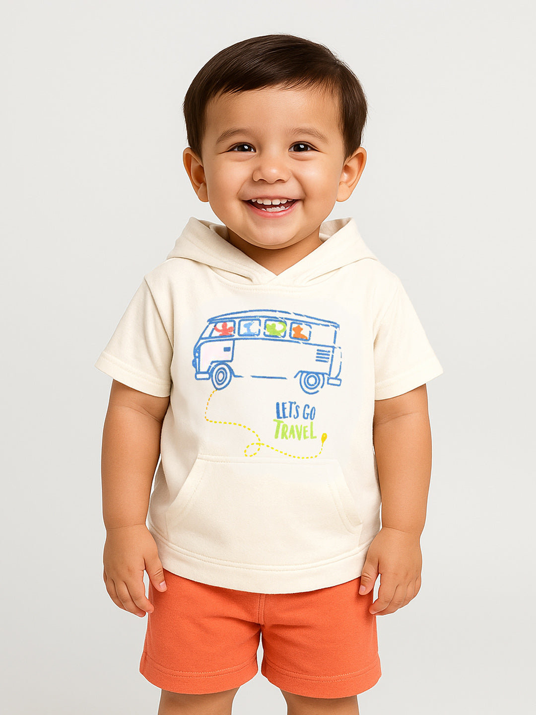 Go Travel Hooded Cotton Tee & Shorts Set
