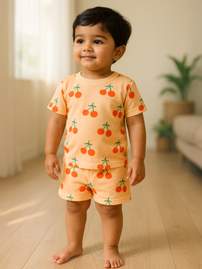 Cherry Cotton Tee & Shorts Set