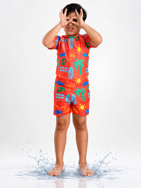 Beach Vibes Two Piece Boys Swimsuit