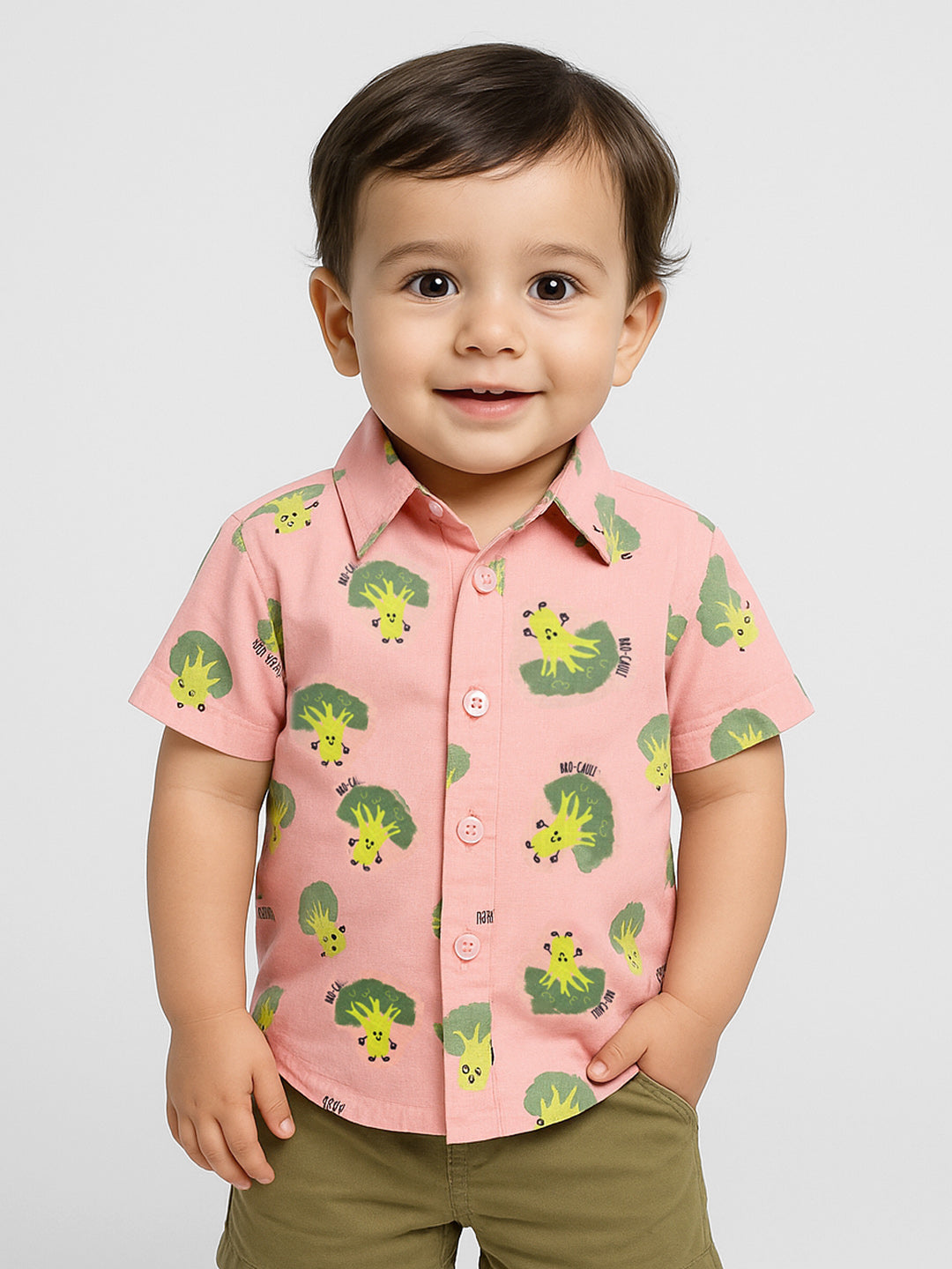 Broccoli Collared Cotton Shirt