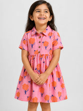 Bloom Ruffle Trim Cotton A-Line Dress