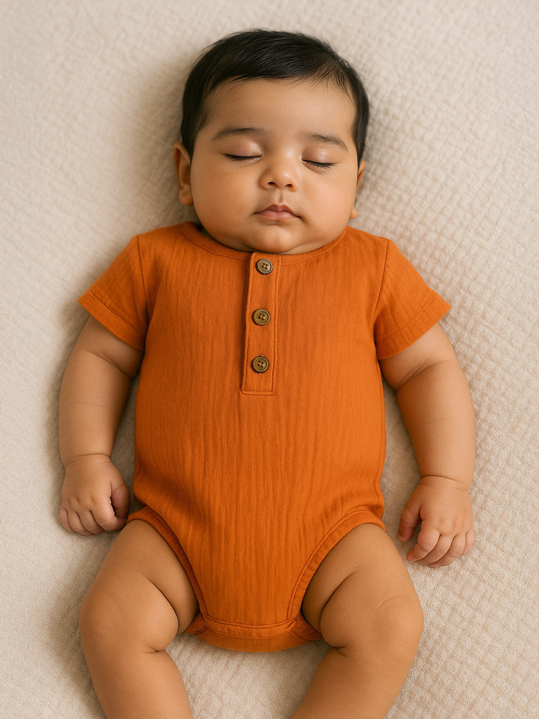 Woody Crinkled Cotton Bodysuit