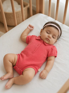Raspberry Polo Cotton Bodysuit