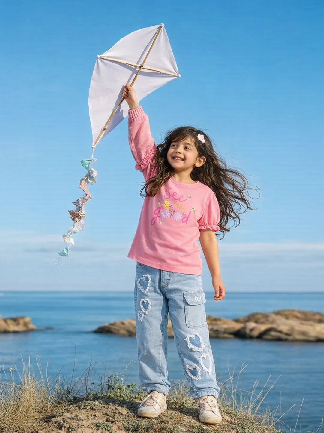 Girls Graphic Tee & Denim Set