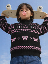 Butterfly High Neck Cotton Pullover Sweater