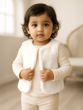 White Fluffy Gilet
