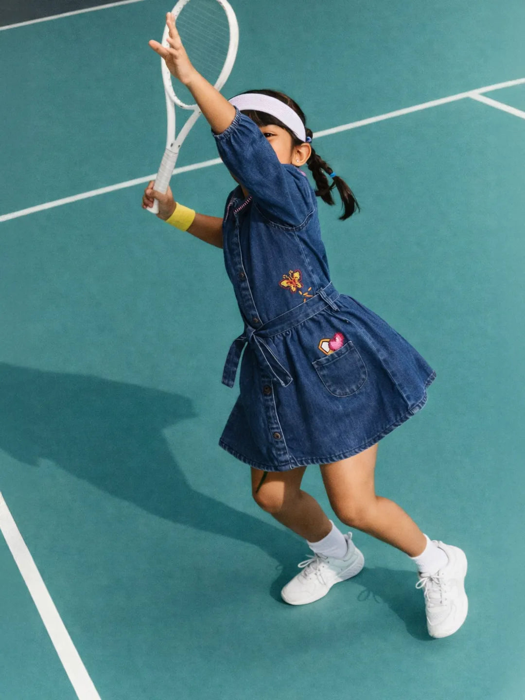 Embroidered Denim Dress