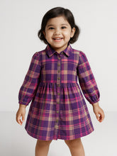 Collared A-Line Plaid Dress