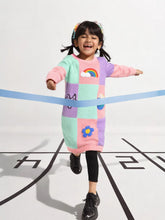 Color Patch Crocheted Cotton Sweater Dress