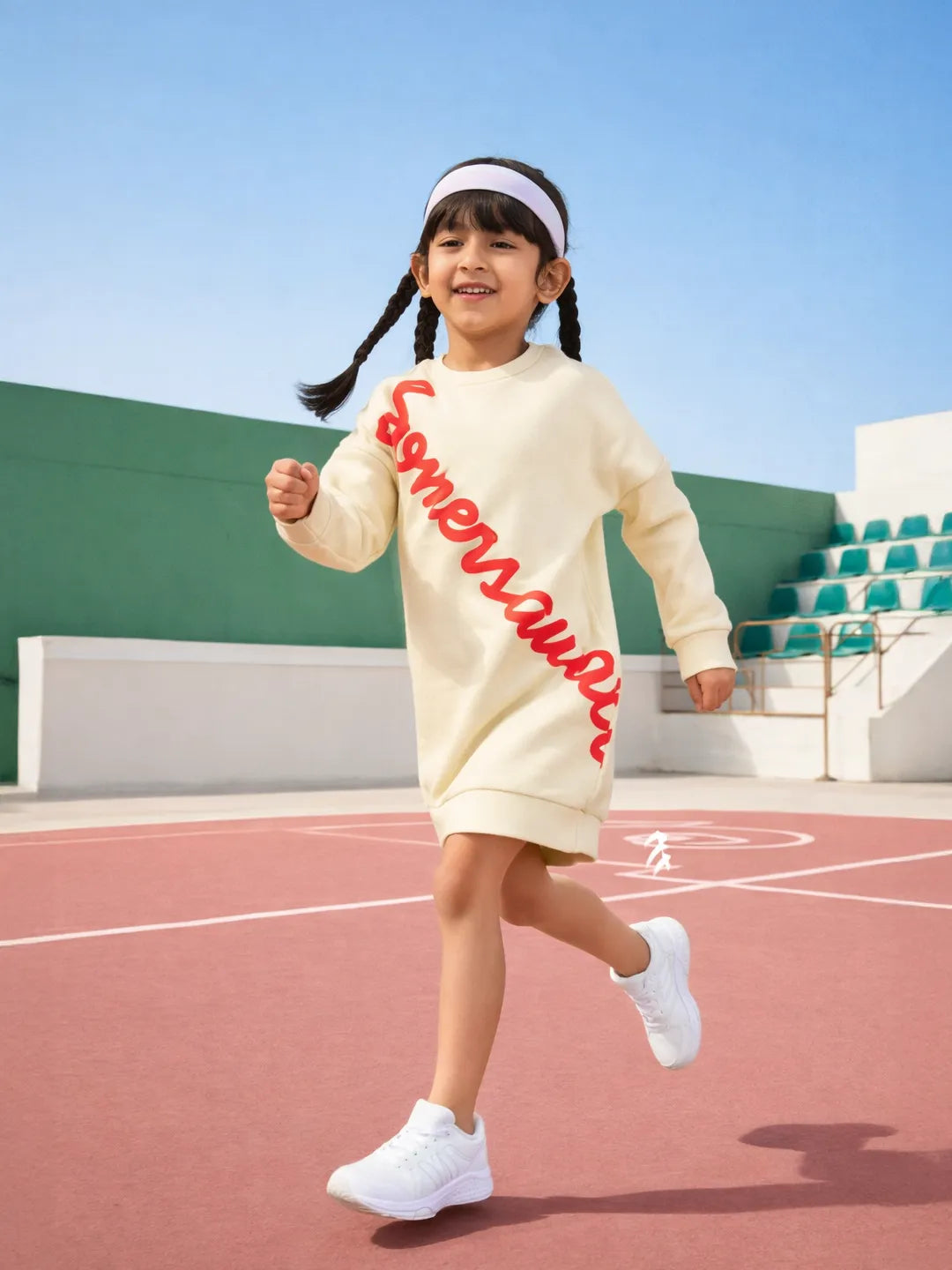 Ecru Somersault Sweatshirt Dress