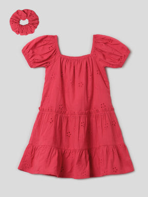 Red Schiffli Poplin Dress Somersault