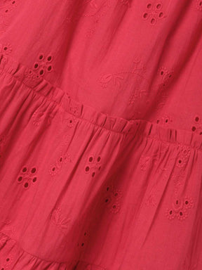 Red Schiffli Poplin Dress Somersault