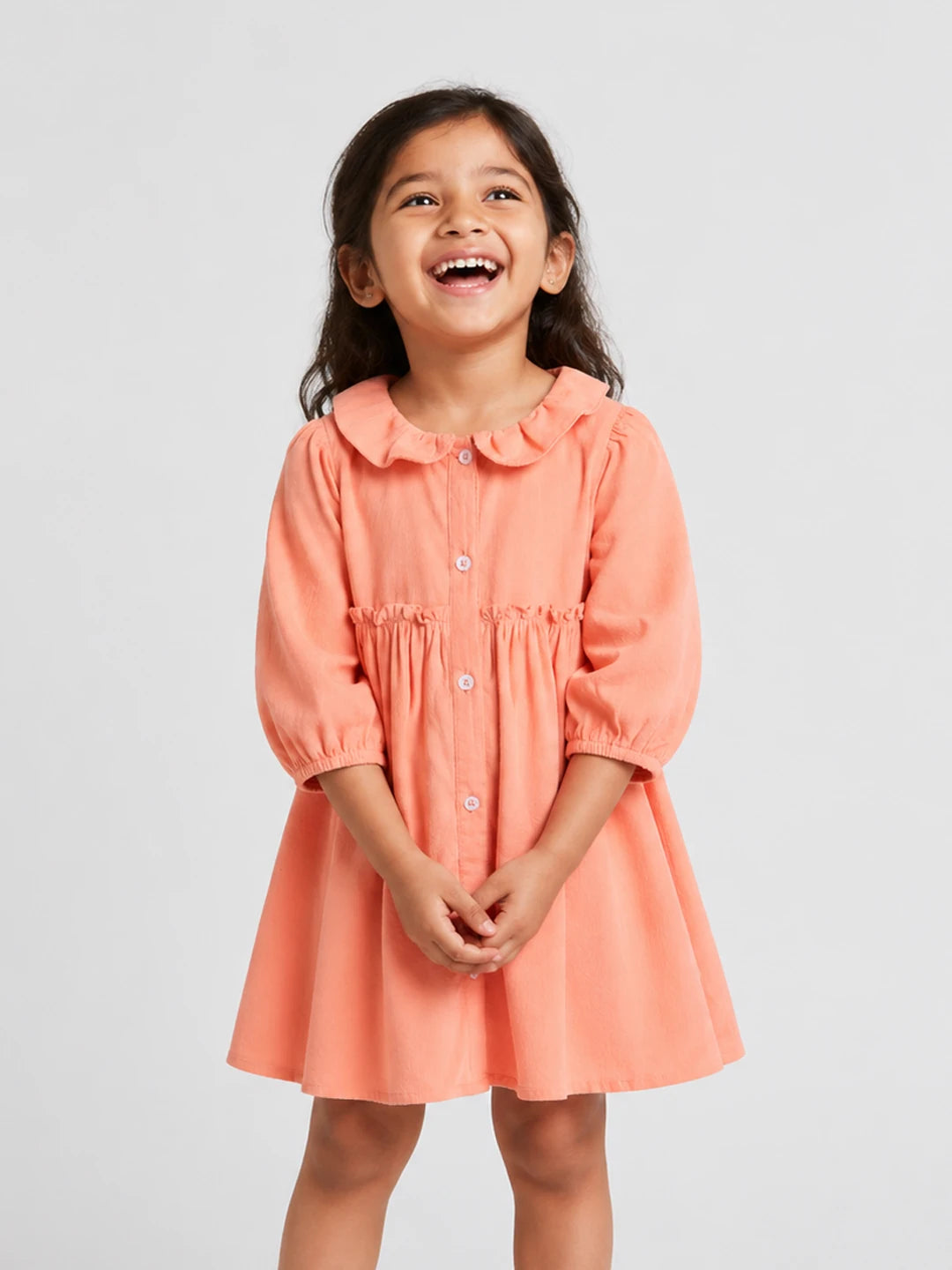 Peach Corduroy Dress