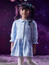 Blue Candy Wrapper Sleeves Dress