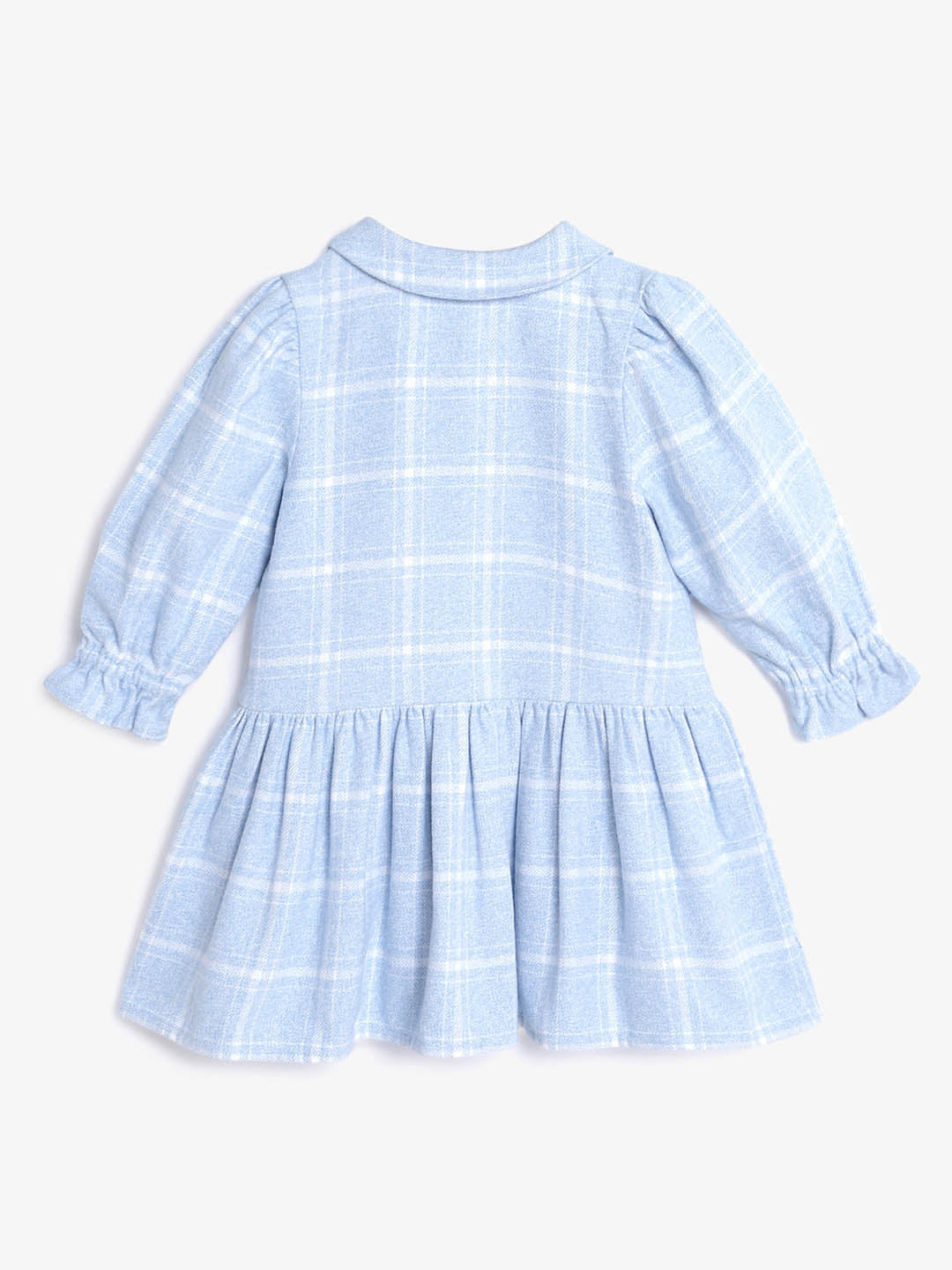 Checkered Frill Sleeves Dress