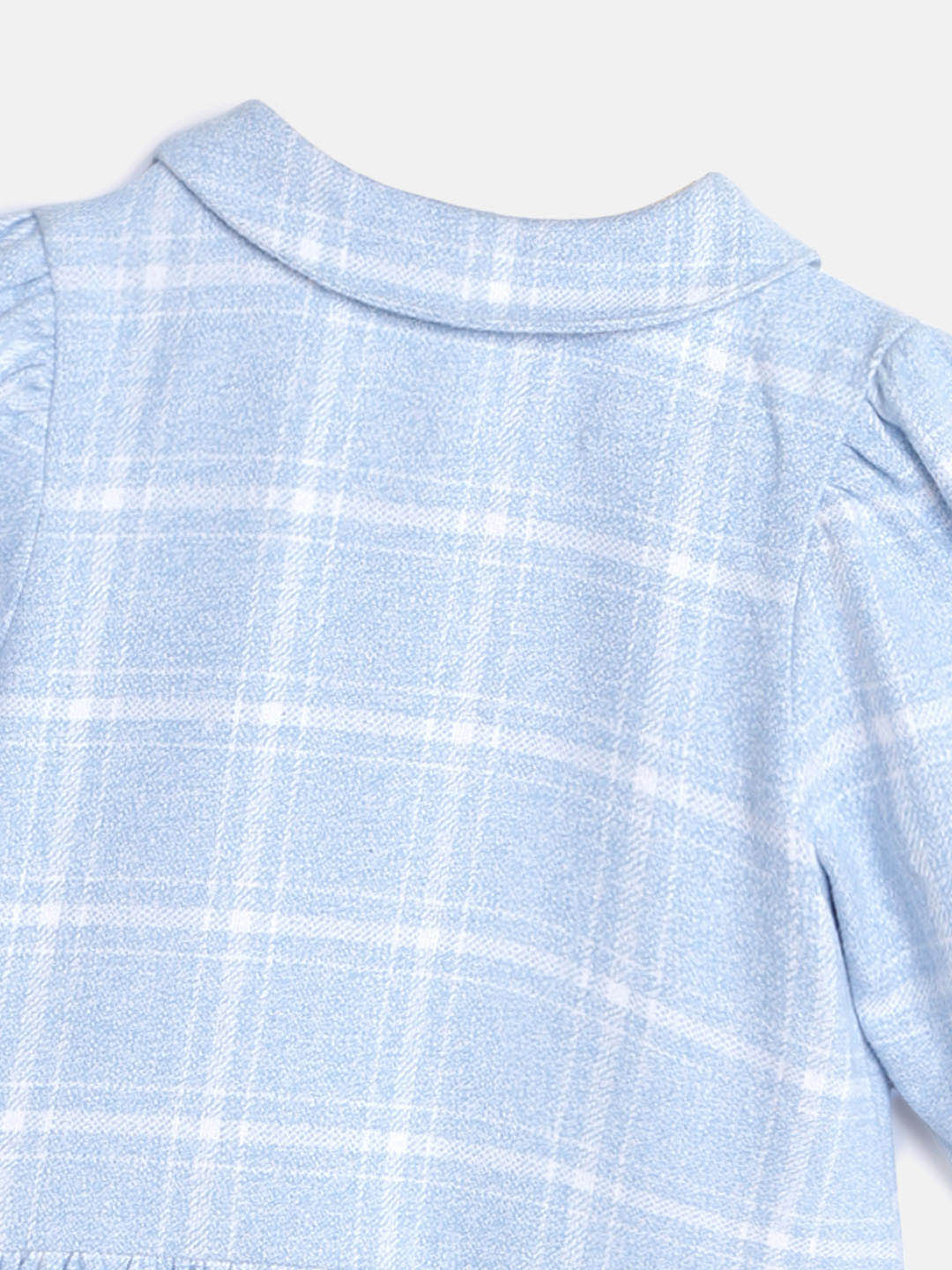 Checkered Frill Sleeves Dress