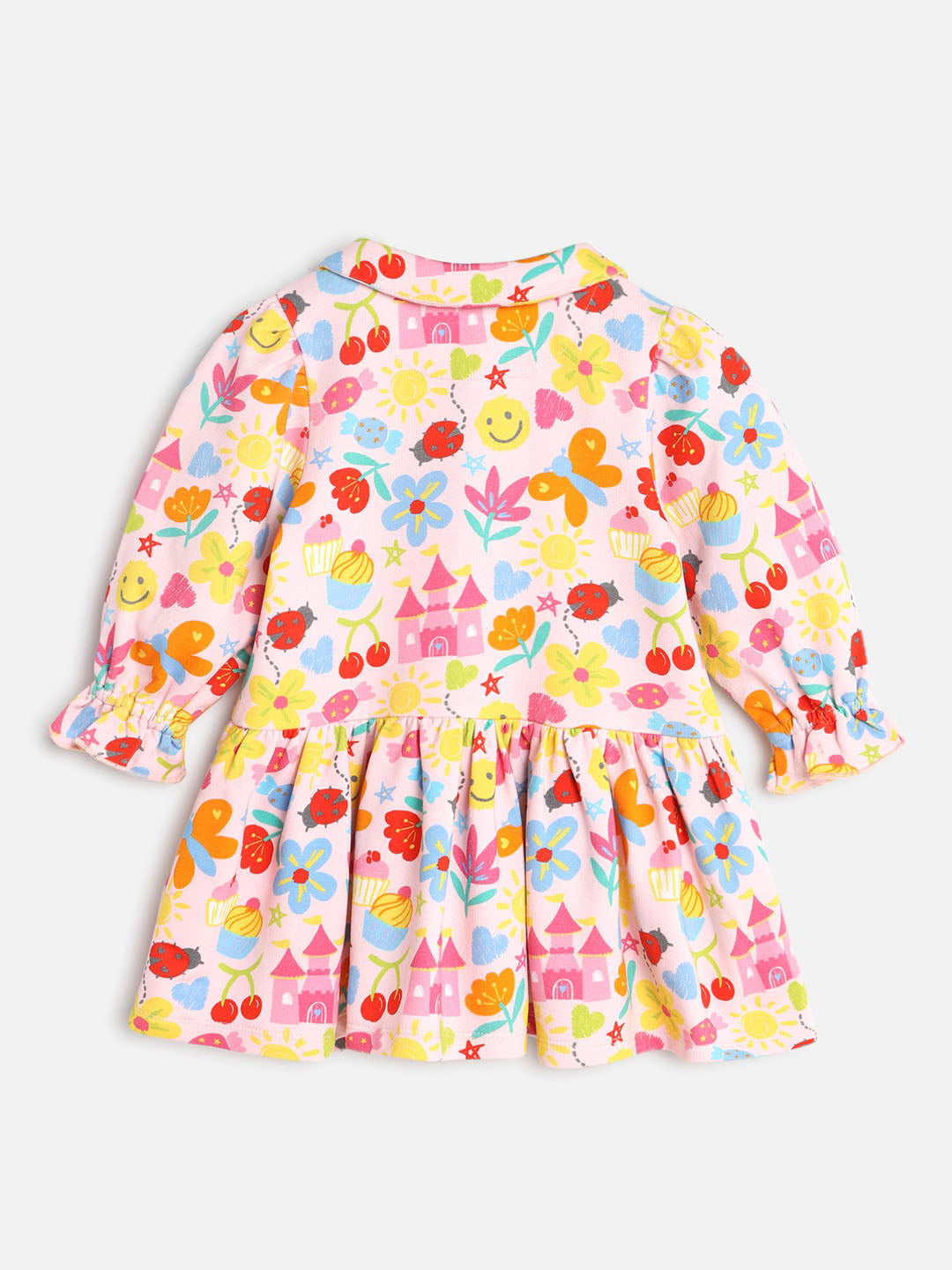 Printed Wrapper Sleeves Dress