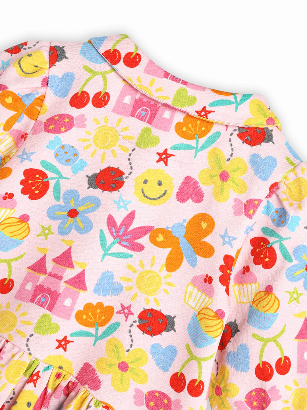 Printed Wrapper Sleeves Dress