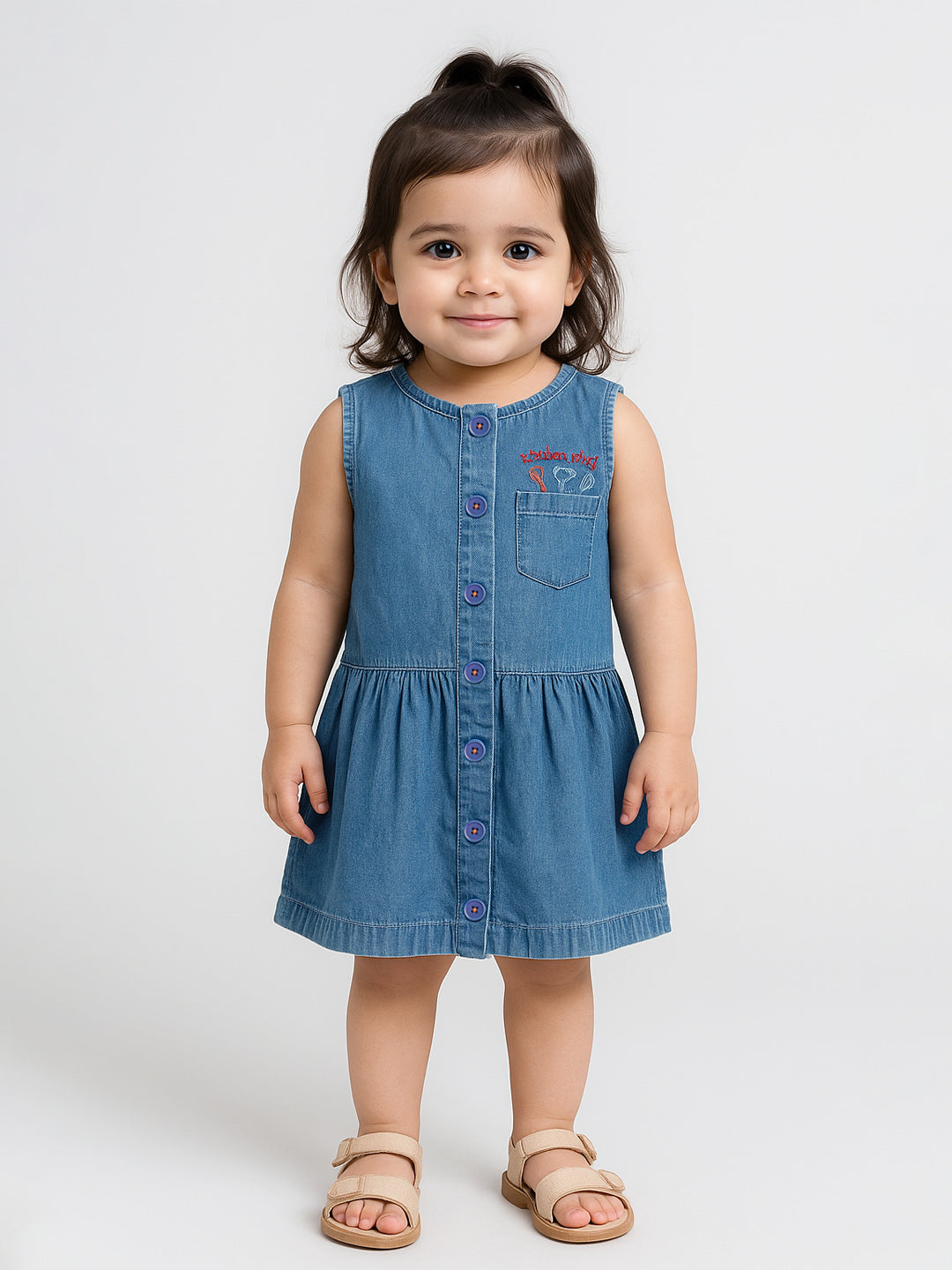 Kitchen Chef Cotton Denim A-Line Dress