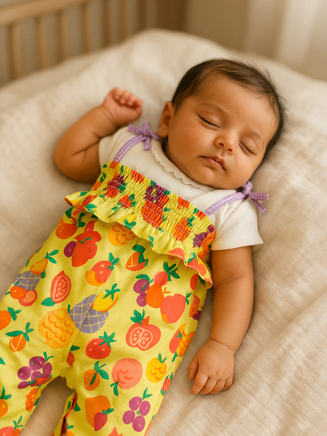 Very Fruity Cotton Romper with Bodysuit