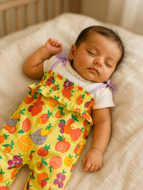 Very Fruity Cotton Romper with Bodysuit