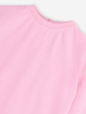 Pink Drop Shoulder Sweat