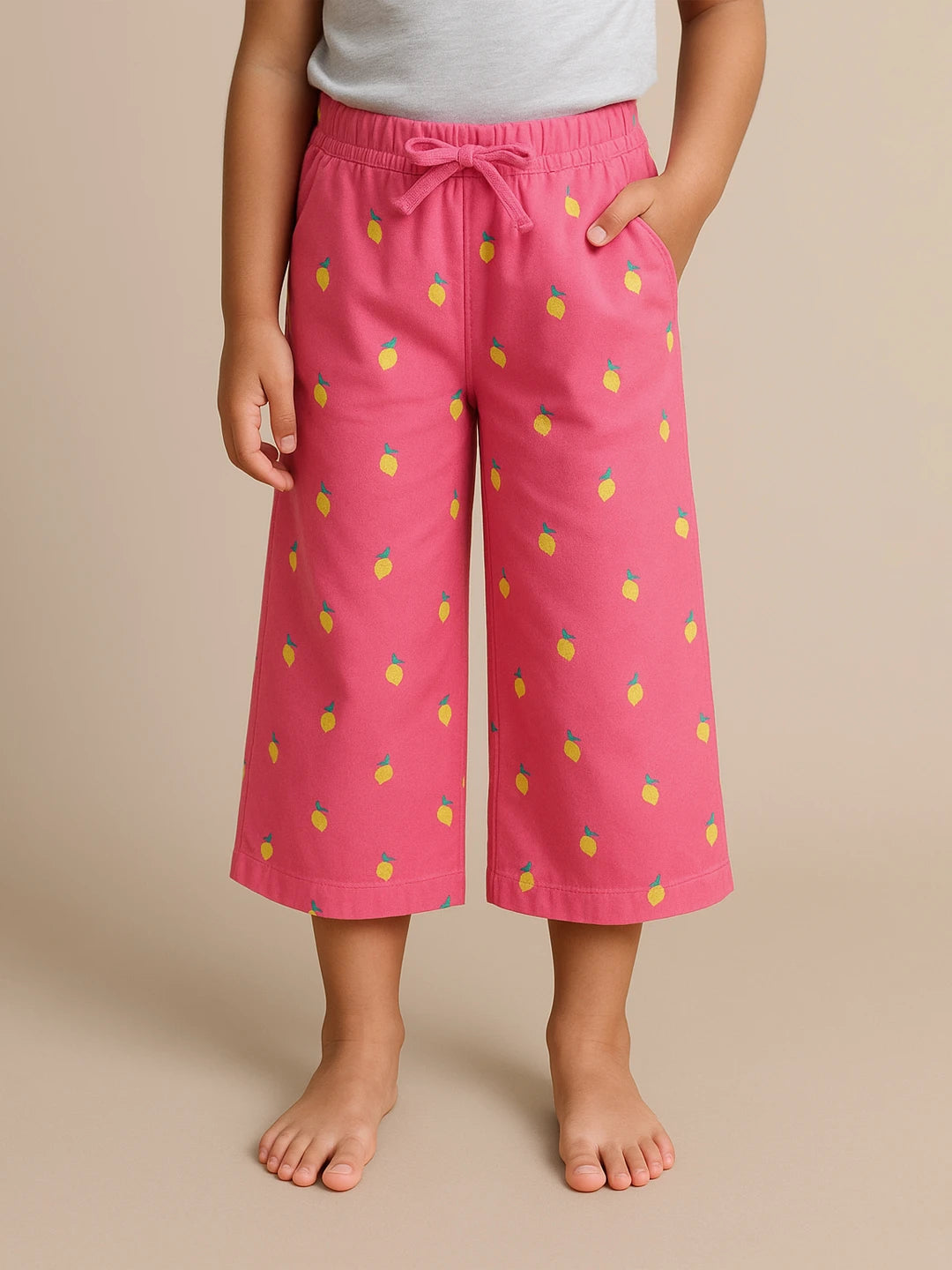 Pink Printed Cotton Pants