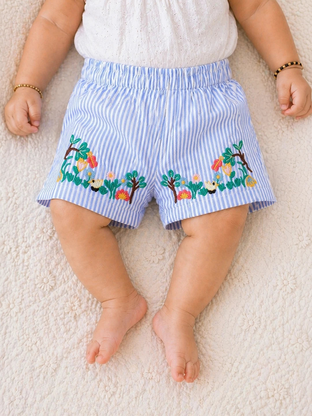 Embroidered Cotton Shorts