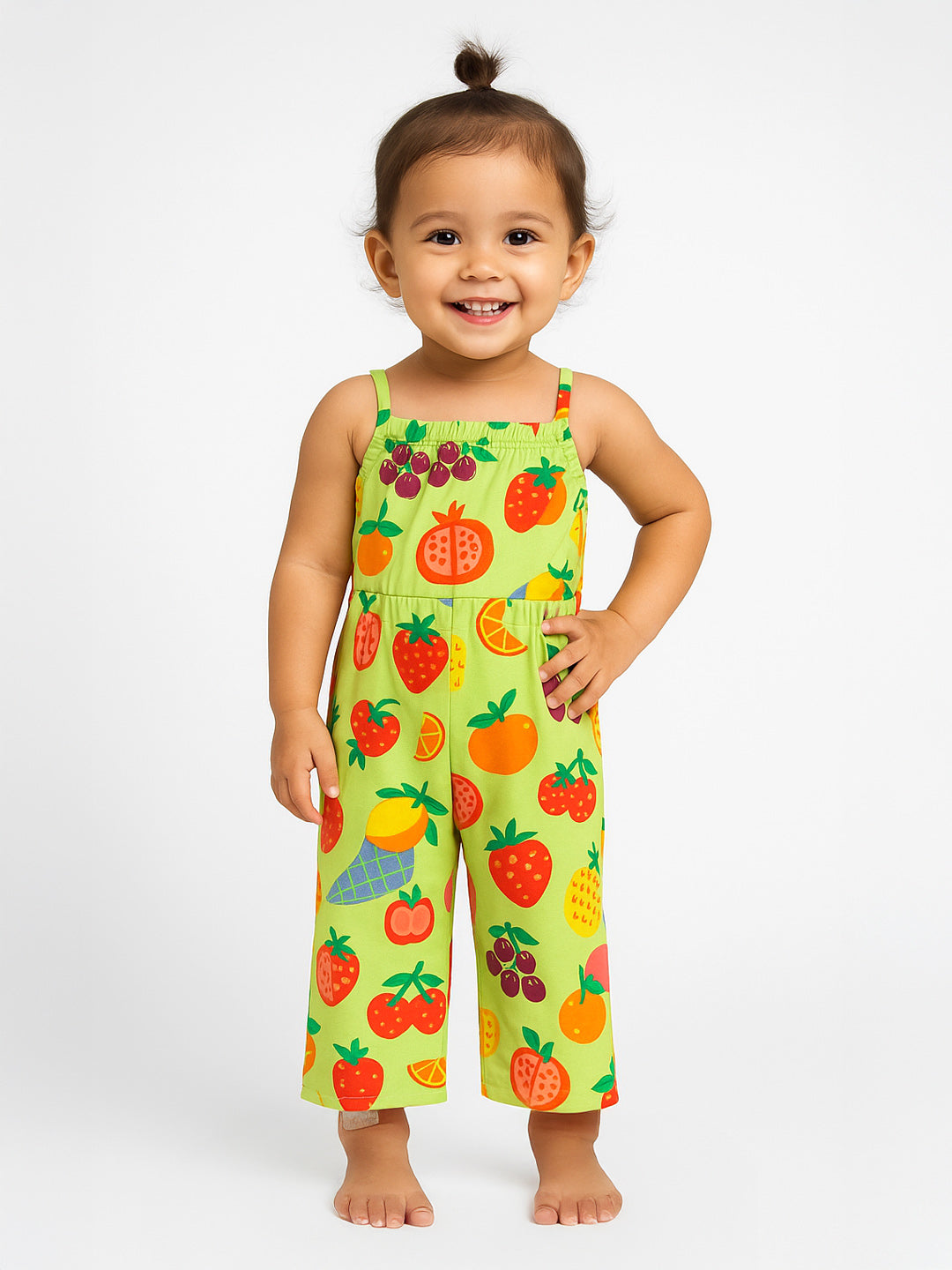 Fruity Fun Cinched Cotton Jumpsuit