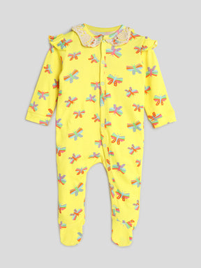 Butterfly Schiffli Collar Sleepsuit