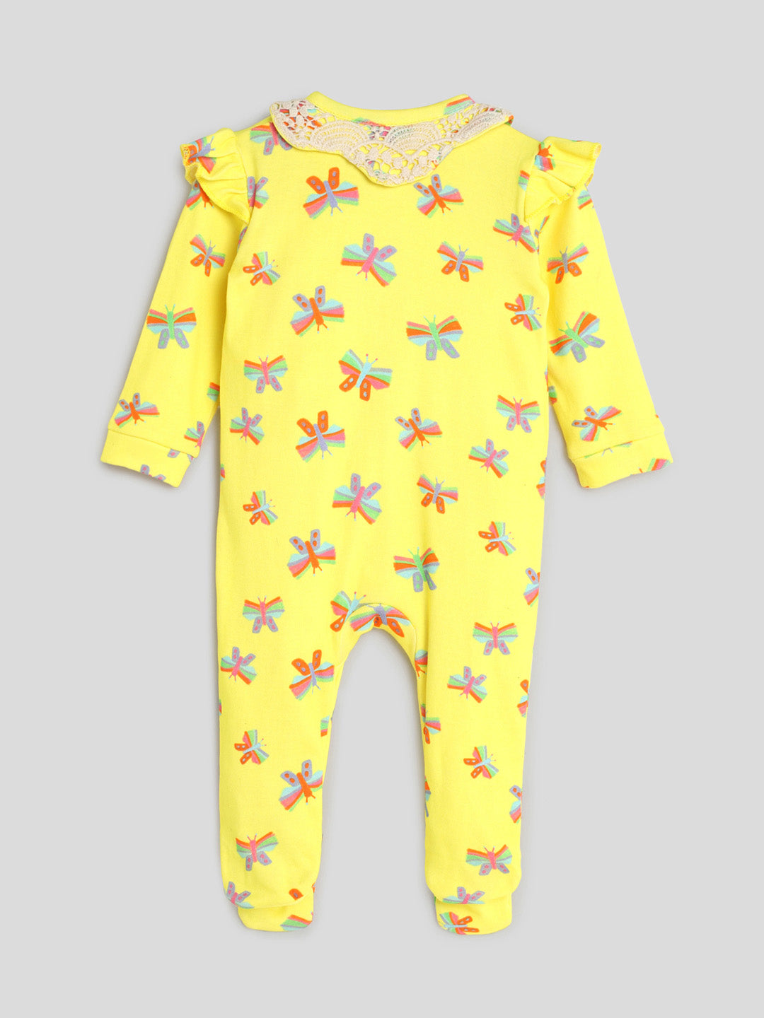 Butterfly Schiffli Collar Sleepsuit