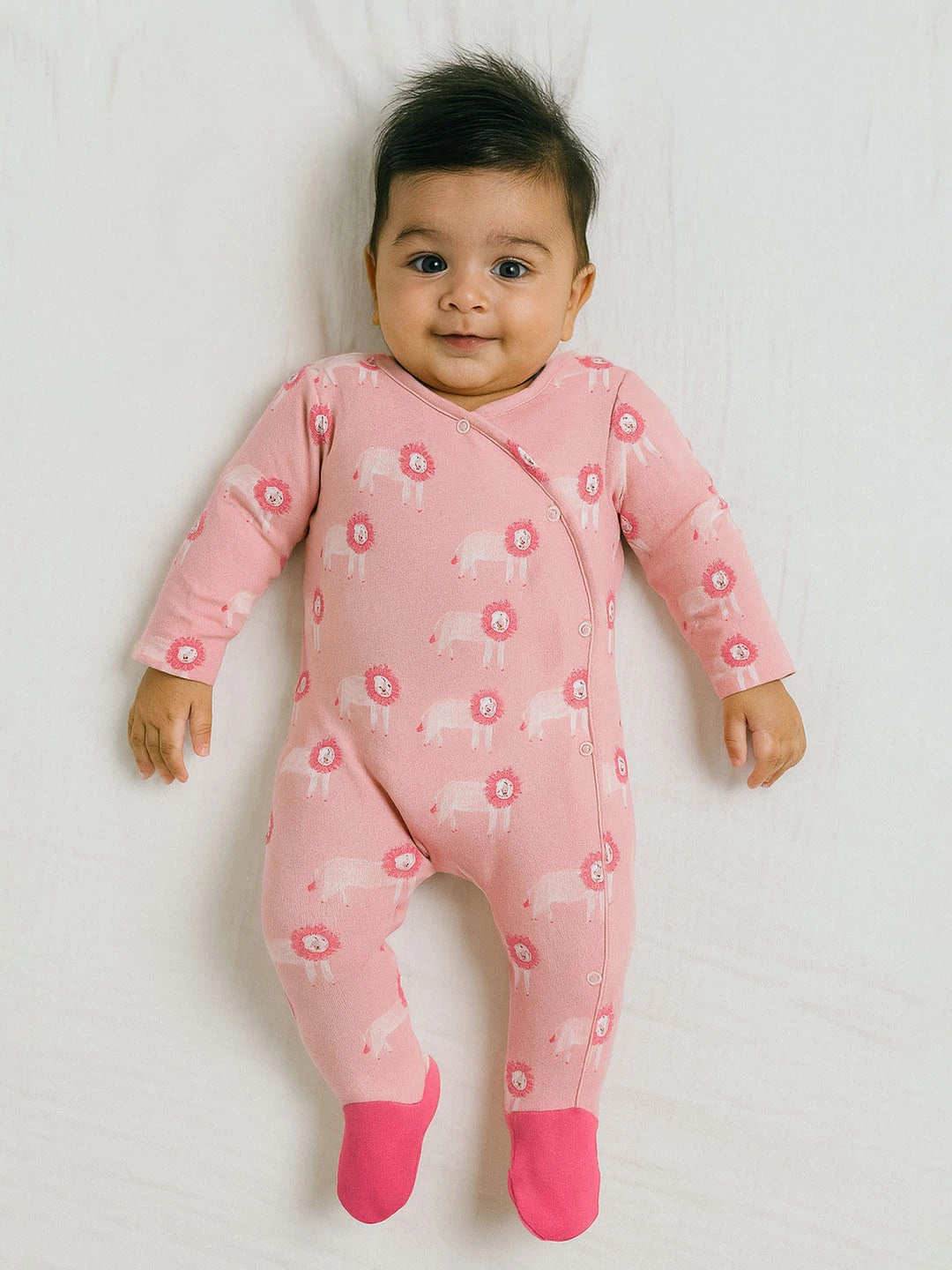 Sher Wrap Style Footed Cotton Sleepsuit