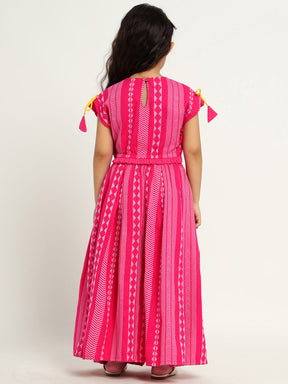 Pink Hibiscus Top & Skirt Set