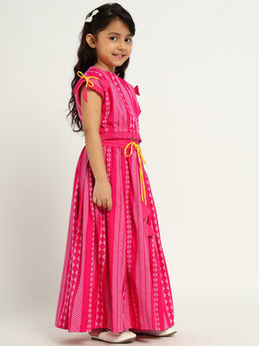 Pink Hibiscus Top & Skirt Set