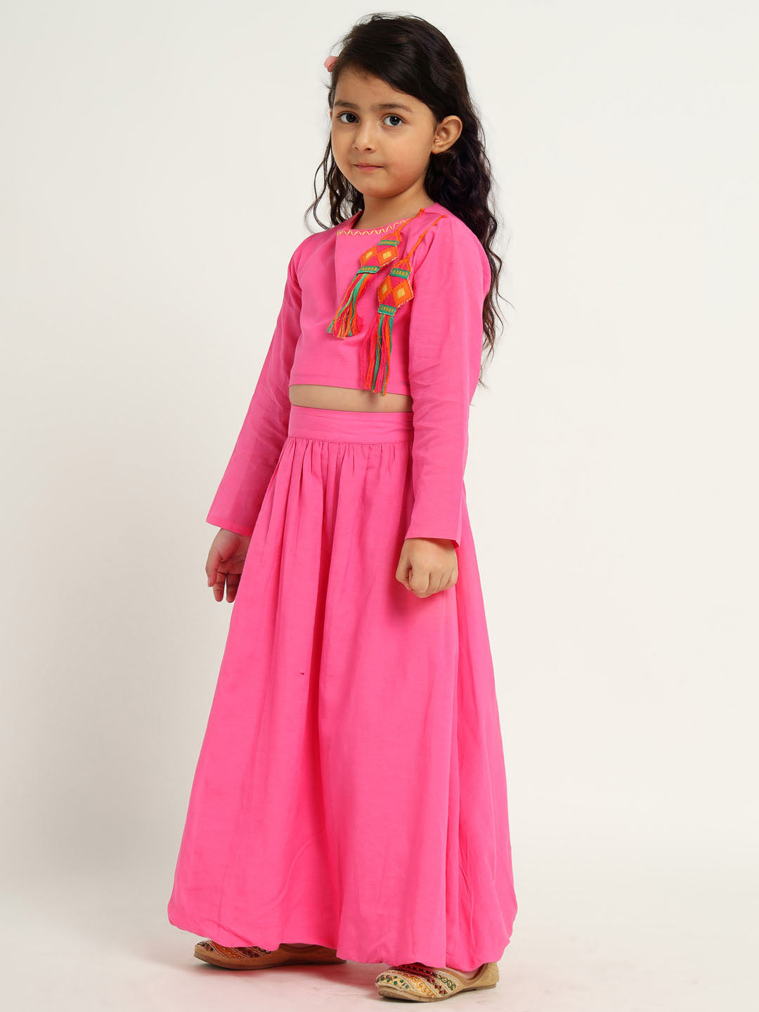 Embroidered Top Skirt Set