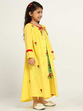 Tulip Dress With Yellow Shrug