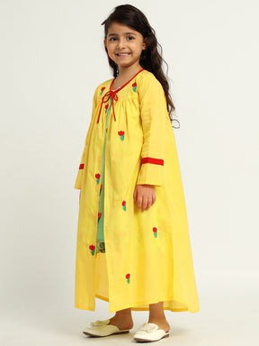 Tulip Dress With Yellow Shrug