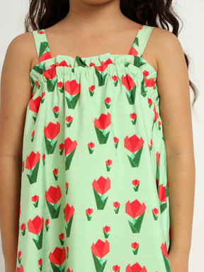 Tulip Dress With Yellow Shrug
