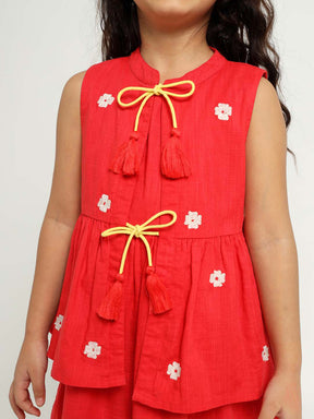 Red Orchid Dress and Shrug Set