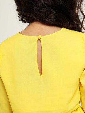 Yellow Daisy Top & Skirt Set