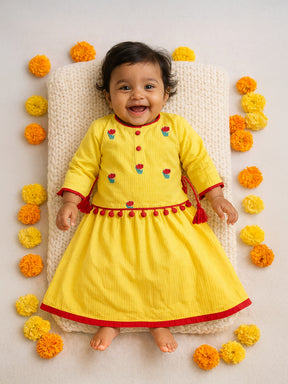 Yellow Tulip Dress- Newborn