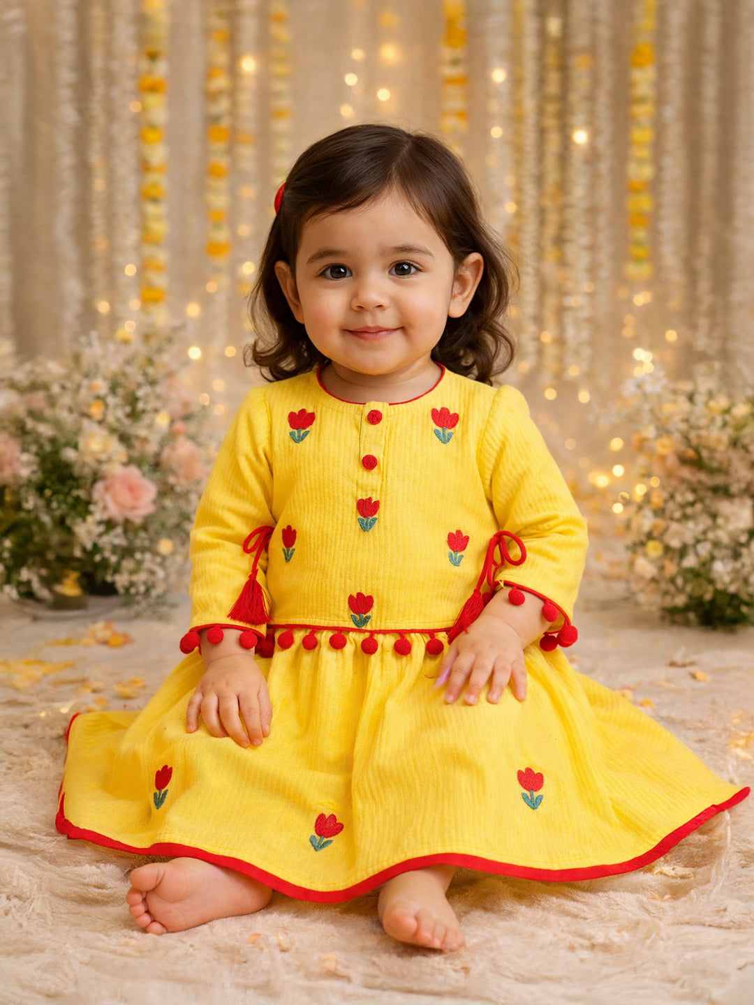 Yellow Tulip Dress- Newborn