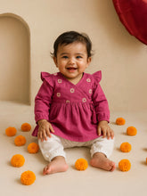 Pink Angrakha Top Pant Set