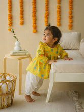 Yellow Bandhani Top and Bottom Set