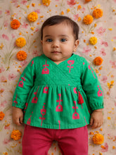 Quilted Printed Angrakha Dress Pant Set