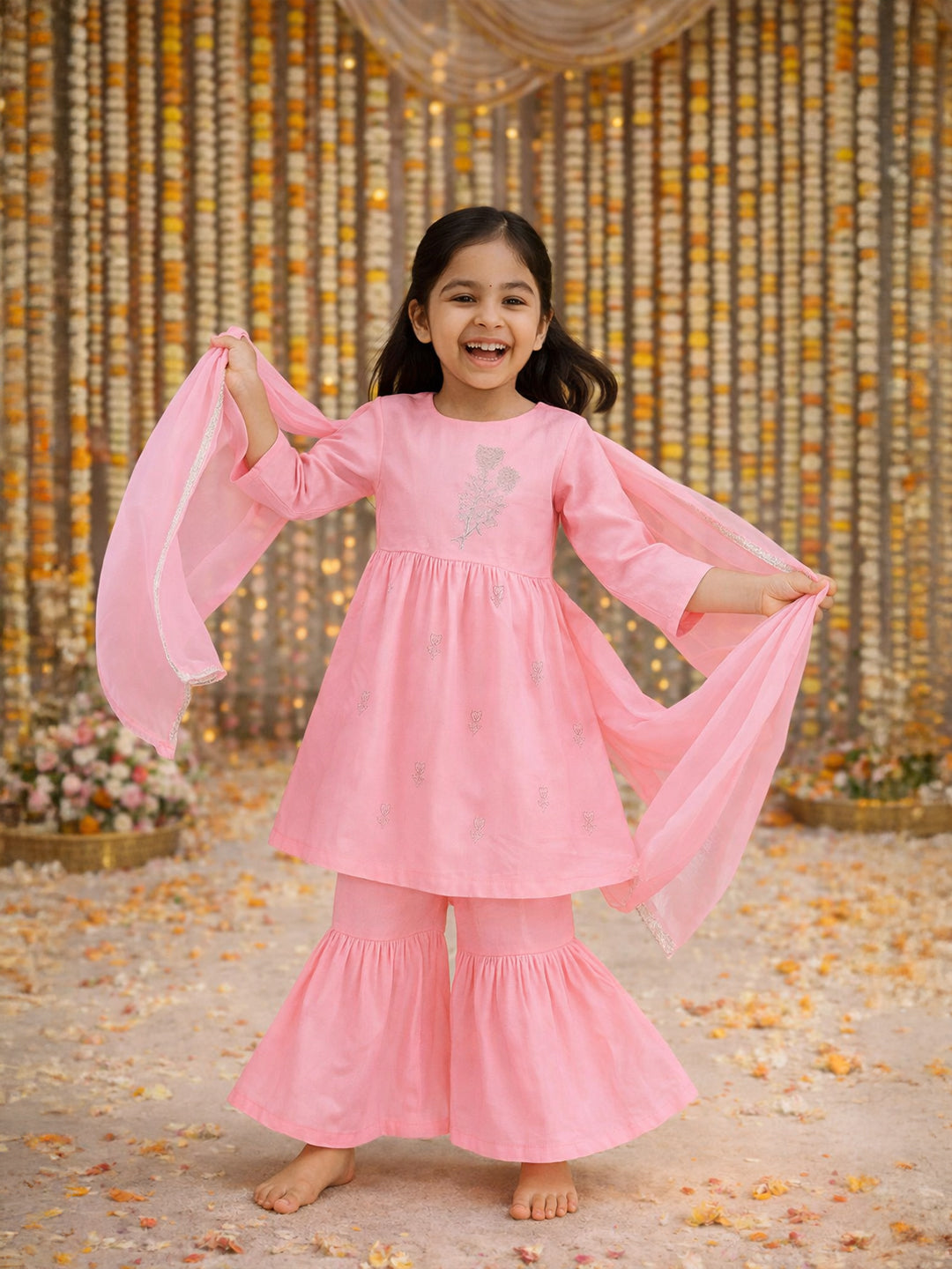 Pink Sharara Set with Dupatta