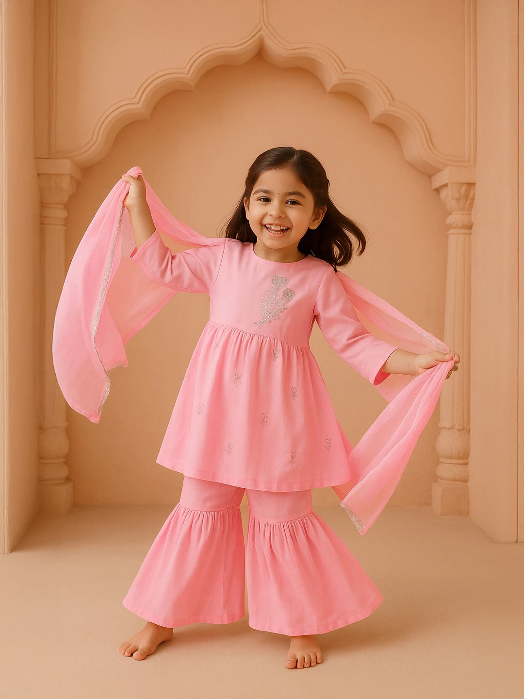 Pink Sharara Set with Dupatta
