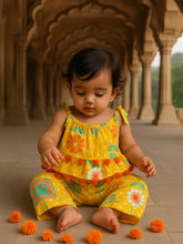 Yellow Bandhani Print Pant Top Set